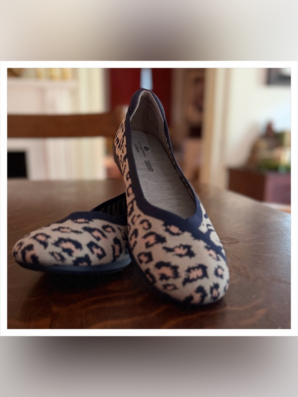 Clarks Knit Leopard Ballet Flats - Size 8
